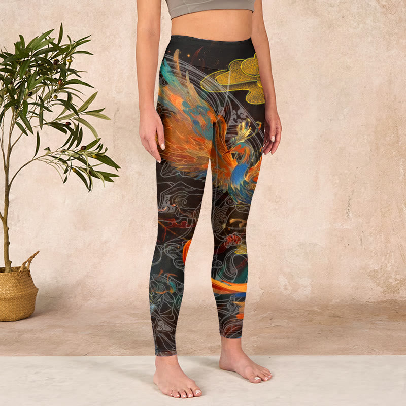 Buddha Stonesバイブラント フェニックス ジムレギンス レディース ヨガパンツ - image 3