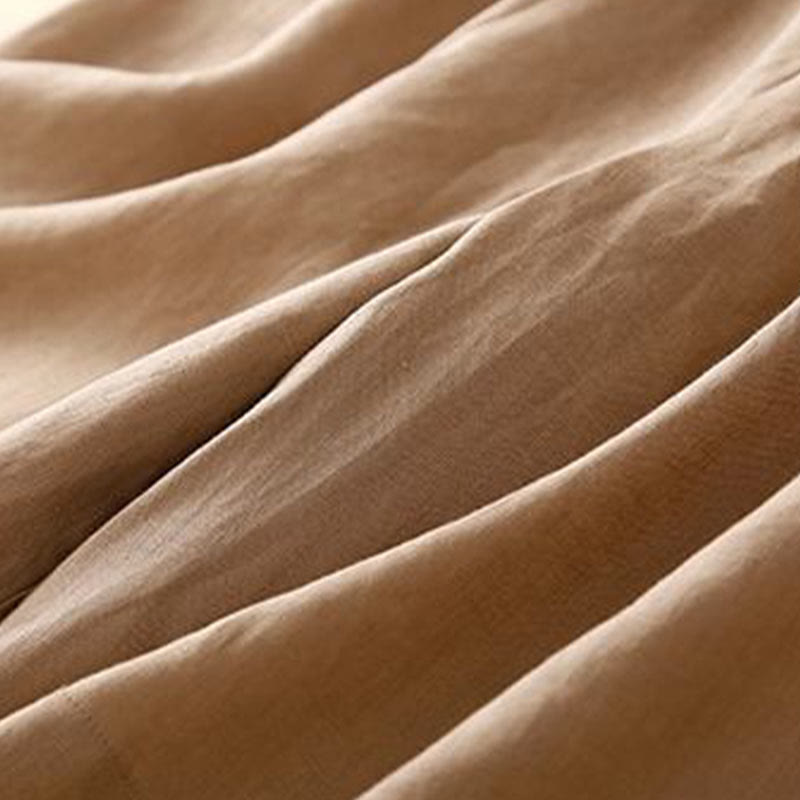 Buddha Stones無地 プリーツ ジッパーボタン コットンリネン レディース ショートパンツ ポケット付き - image 6