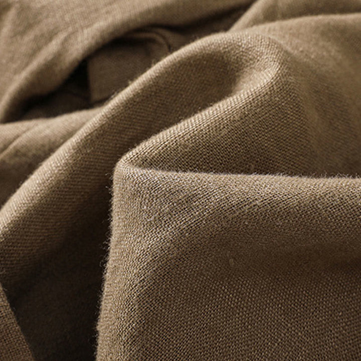 Buddha Stonesカジュアル 無地 ターンアップ カフ ベルト コットン リネン レディース ショートパンツ ポケット付き - image 6