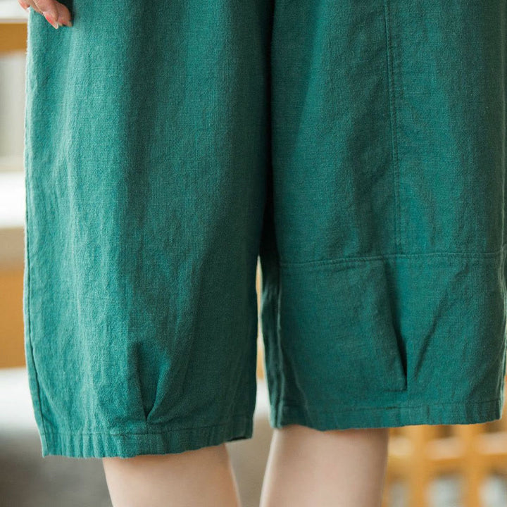 Buddha Stonesカジュアル 無地 コットン ラミー レディース ショートパンツ ポケット付き - image 5