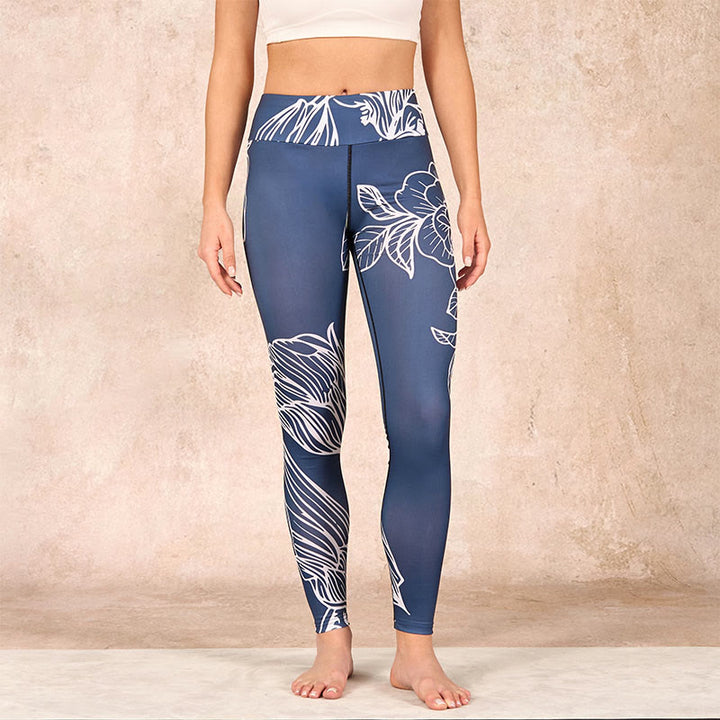 Buddha Stones、牡丹、エピフィラムの花柄プリント、ジムフィットネスレギンス、レディースヨガパンツ - image 1