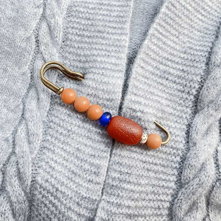 Buddha Stonesの種子瑪瑙 穏やかな調和のブローチ