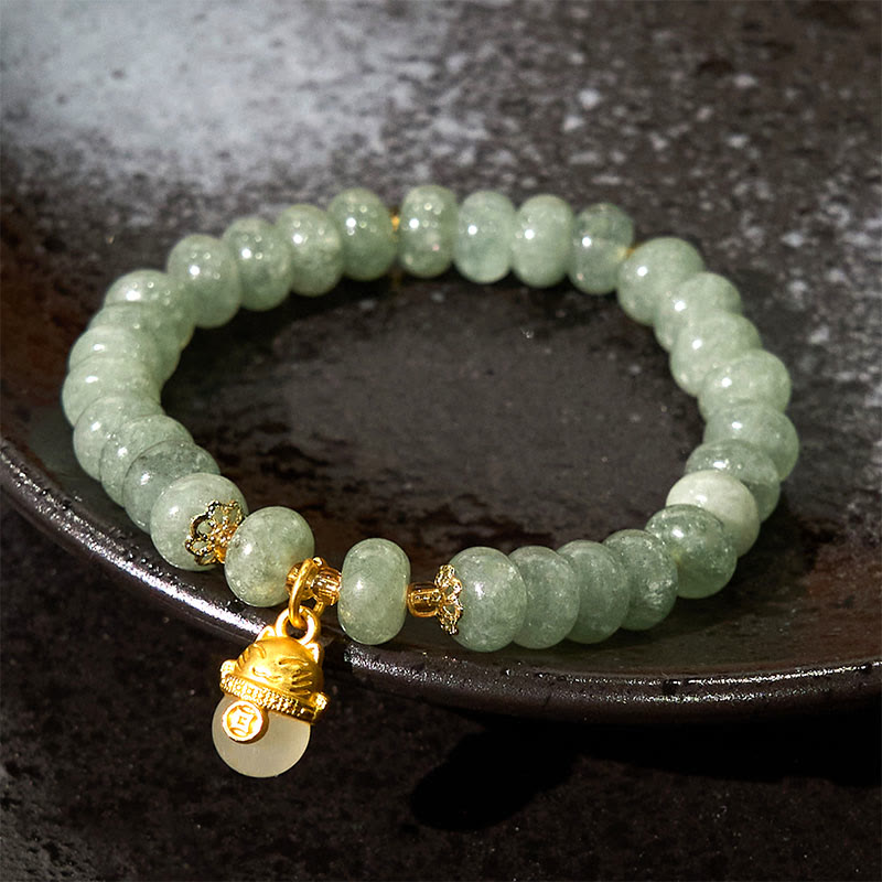 Buddha Stonesストロベリークォーツ シアン翡翠 招き猫ビーズ ヒーリングブレスレット - image 14