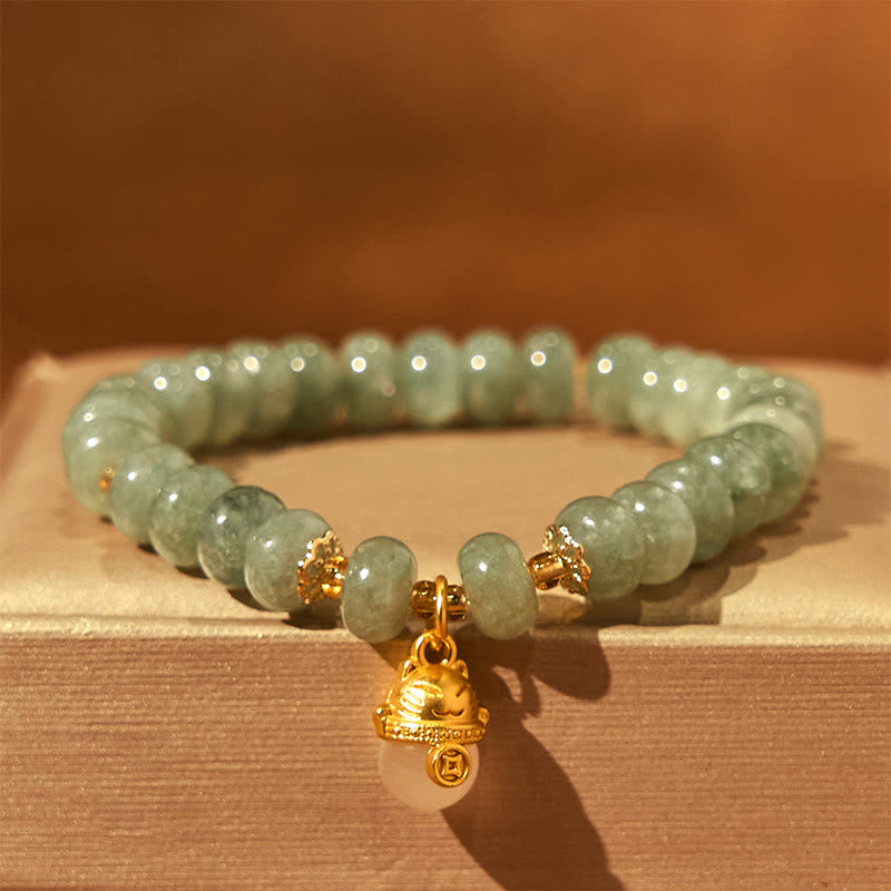 Buddha Stonesストロベリークォーツ シアン翡翠 招き猫ビーズ ヒーリングブレスレット - image 13