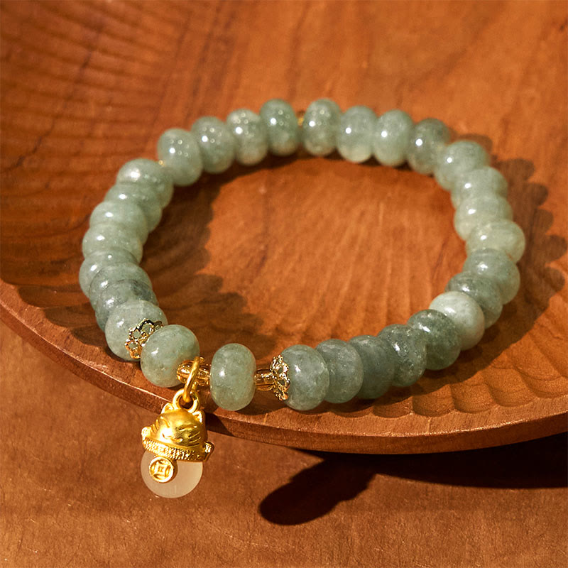 Buddha Stonesストロベリークォーツ シアン翡翠 招き猫ビーズ ヒーリングブレスレット - image 16
