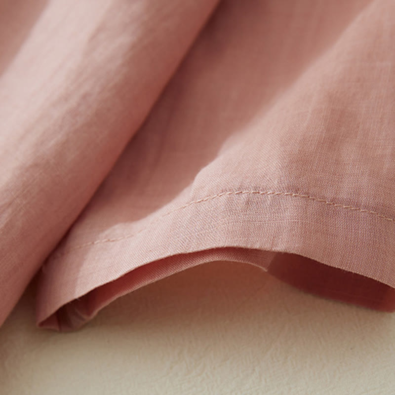 Buddha Stonesカジュアル レディース 刺繍 植物デザイン 七分袖 コットンリネンシャツ - image 6