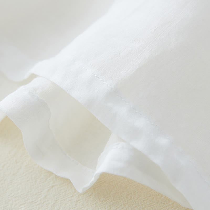 Buddha Stonesカジュアル レディース 刺繍 植物デザイン 七分袖 コットンリネンシャツ - image 12