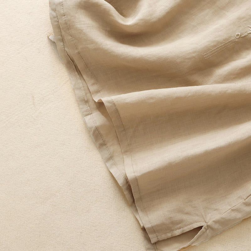 Buddha Stonesカジュアル レディース 刺繍フラワー Vネックデザイン ゆったり 半袖 コットンリネンシャツ - image 19