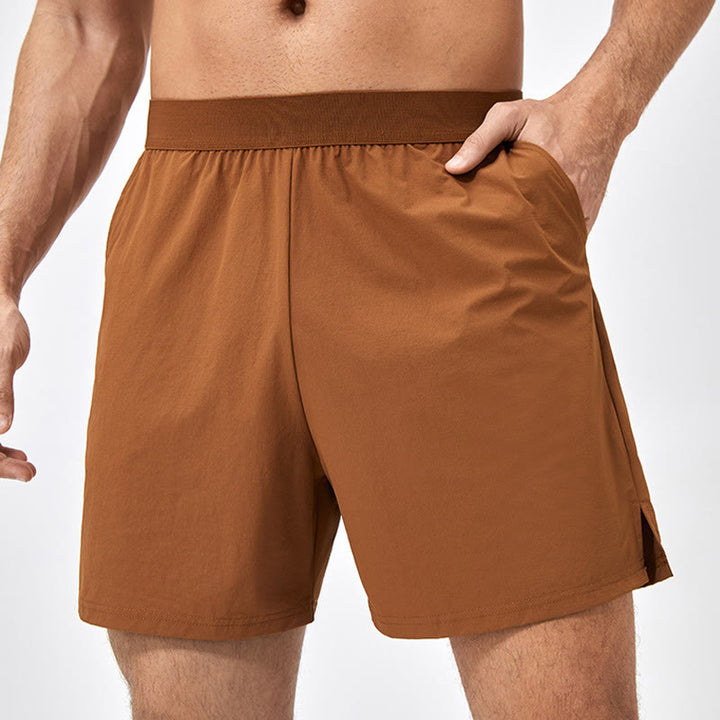 Buddha Stonesメンズ カジュアル ルーズ ナイロン 速乾 スポーツショーツ ポケット付き - ダークゴールデンロッド - US/UK/AU44、 EU54 (2XL) - image 0