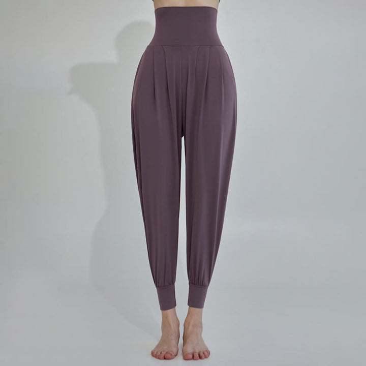 Buddha Stonesカジュアル 無地 ハイウエスト 速乾 レディース ライカパンツ ポケット付き - 紫 - US4、 UK/AU8、 EU36 (L) - image 15