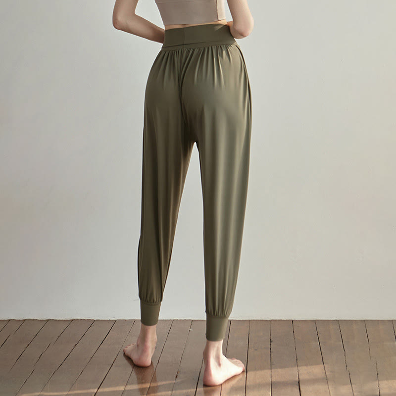 Buddha Stonesカジュアル 無地 ハイウエスト 速乾 レディース ライカパンツ ポケット付き - image 7