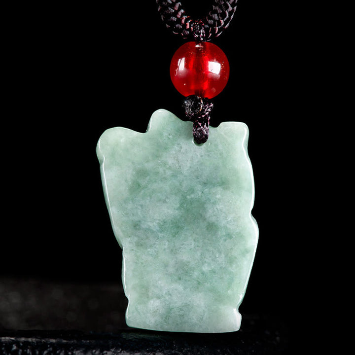 Buddha Stones 翡翠 幸運を招く猫モチーフ 豊穣の象徴 ネックレス - image 4