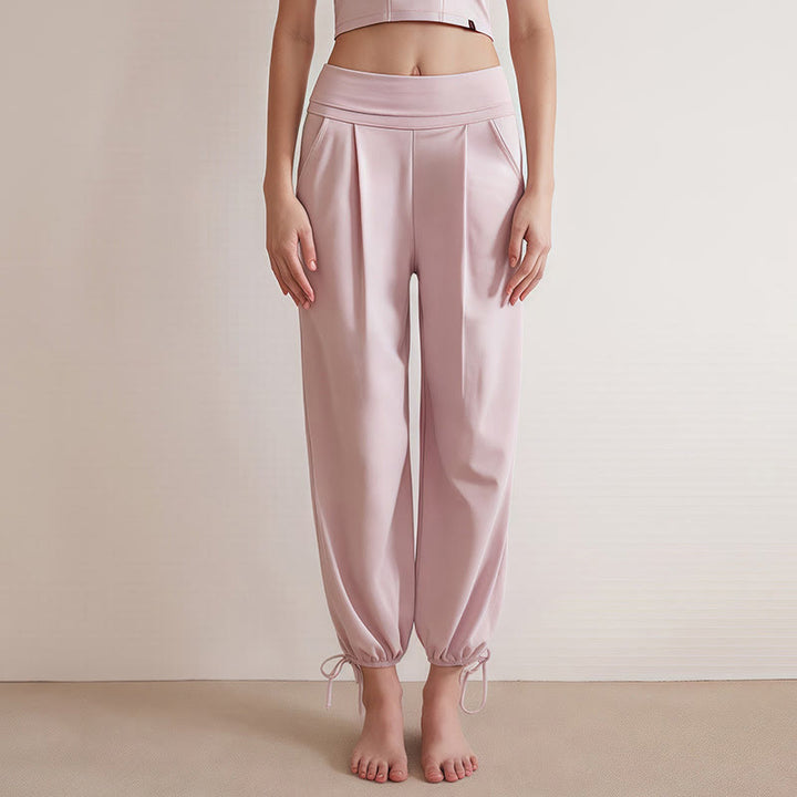 Buddha Stonesカジュアル 無地 ドローストリング 裾 レディース ライカ パンツ ポケット付き - ピンク - US4、 UK/AU8、 EU36 (L) - image 9