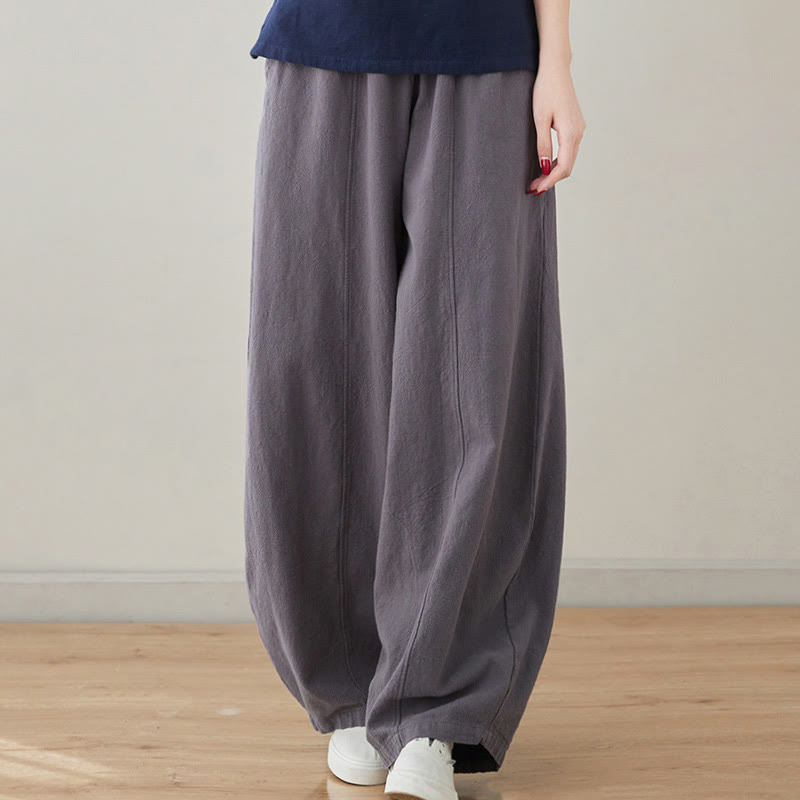 Buddha Stonesカジュアル 無地 ルーズロープ レディース コットンリネン パンツ ポケット付き - image 11