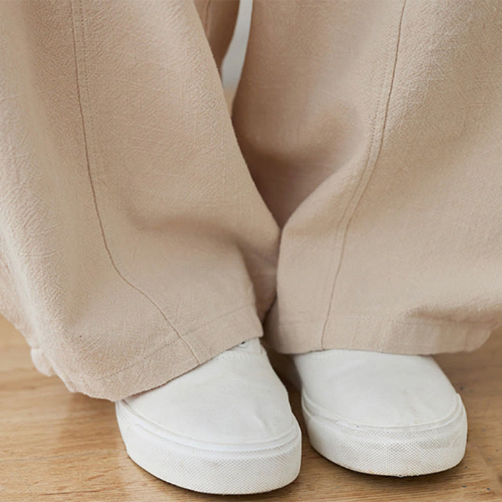 Buddha Stonesカジュアル 無地 ルーズロープ レディース コットンリネン パンツ ポケット付き - image 17
