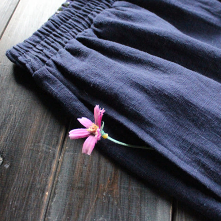 Buddha Stonesカジュアル 無地 ゆったり レディース ラミー ワイドレッグ パンツ ポケット付き - image 5