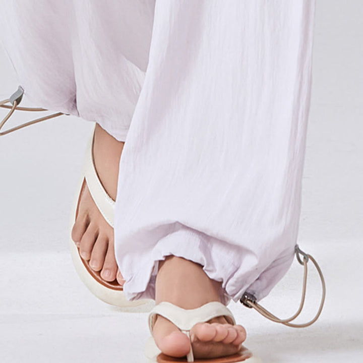 Buddha Stonesカジュアル 無地 ゆったり 高伸縮性 お腹サポート レディース ビスコース ワイドレッグパンツ ポケット付き - image 10