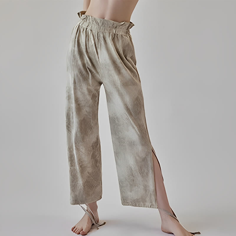 Buddha Stonesカジュアルトラウザー レッグタイ インクプリント レディース スパンデックスパンツ - 小麦 - US6、 UK/AU10、 EU38 (XL) - image 7