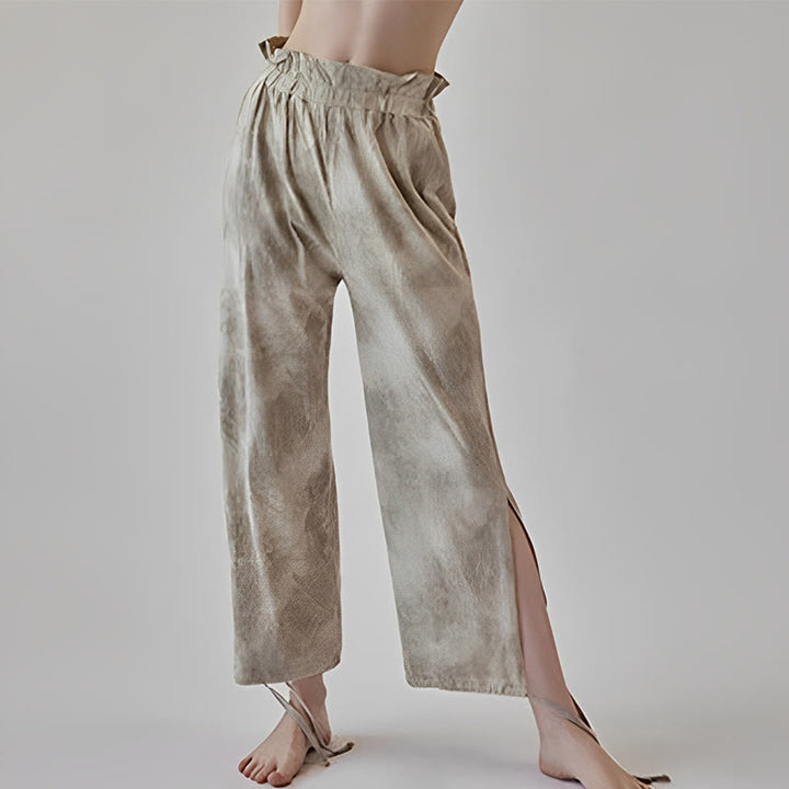 Buddha Stonesカジュアルトラウザー レッグタイ インクプリント レディース スパンデックスパンツ - 小麦 - US6、 UK/AU10、 EU38 (XL) - image 7