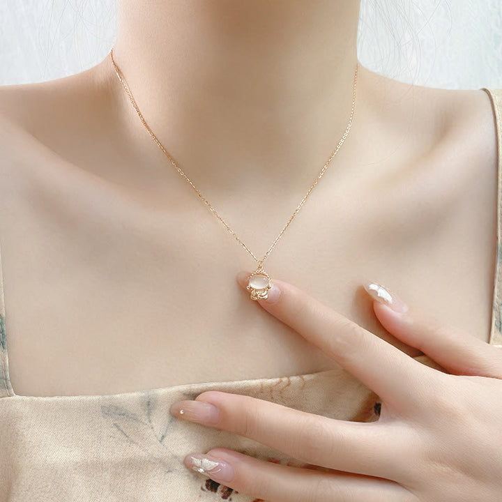 Buddha Stones925スターリングシルバー カルセドニー無形の仏ポジティブネックレスペンダント - image 2