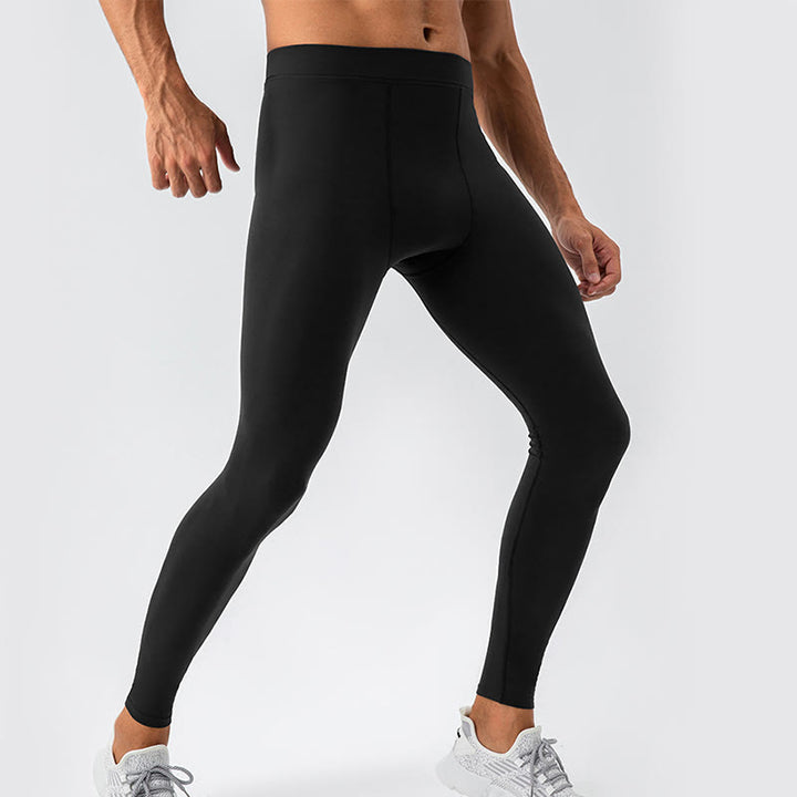 Buddha Stonesプレーン ハイウエスト 伸縮性 通気性 スポーツ メンズ レギンス パンツ - 黒 - US/UK/AU44、 EU54 (2XL) - image 0