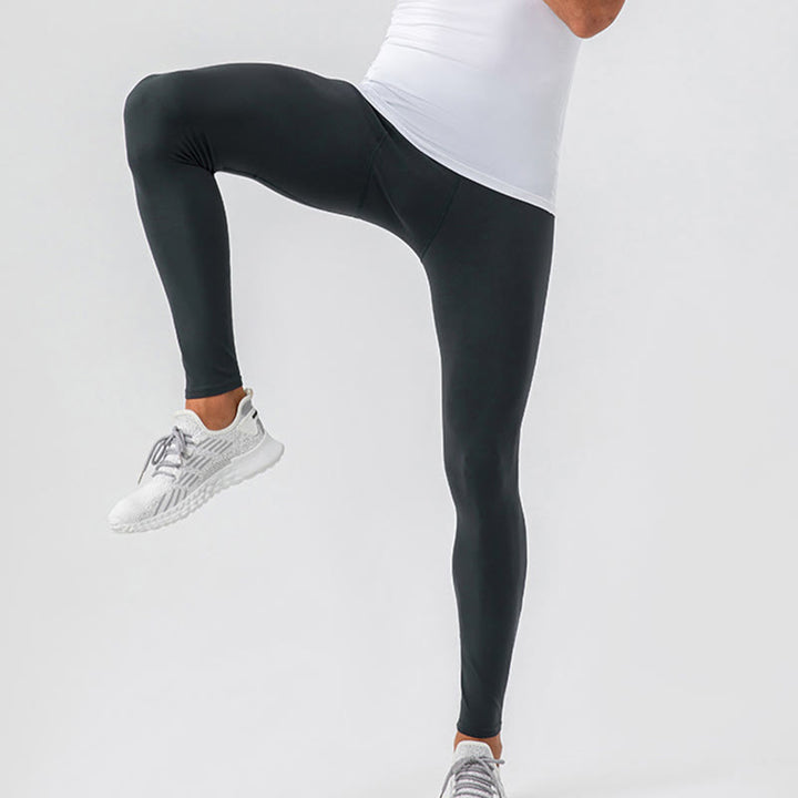 Buddha Stonesプレーン ハイウエスト 伸縮性 通気性 スポーツ メンズ レギンス パンツ - image 21