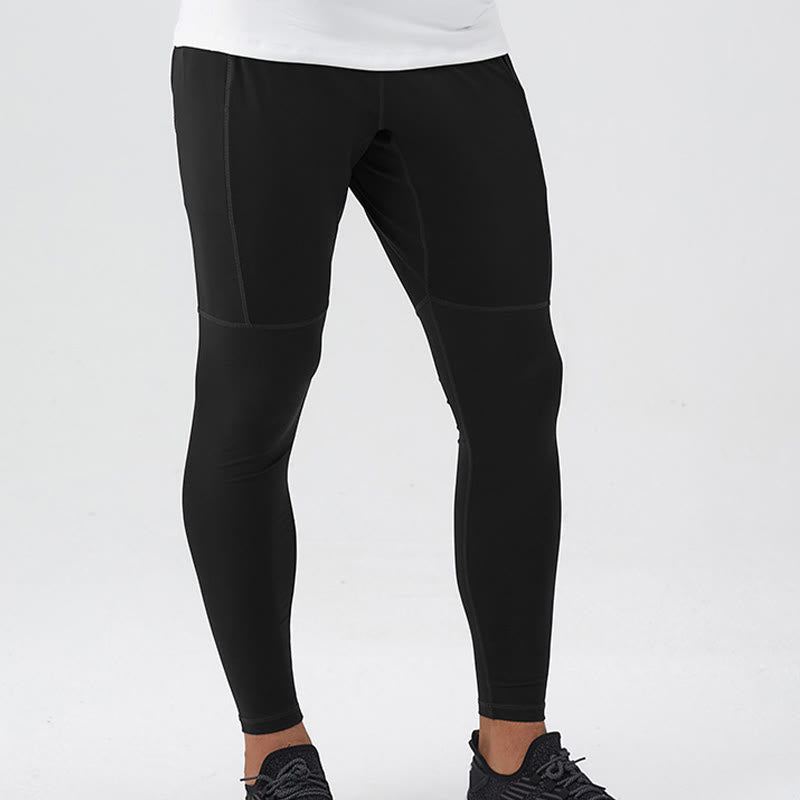 Buddha Stonesハイウエスト 速乾 通気性 フィットネス メンズ レギンス パンツ ジッパーポケット付き - image 20