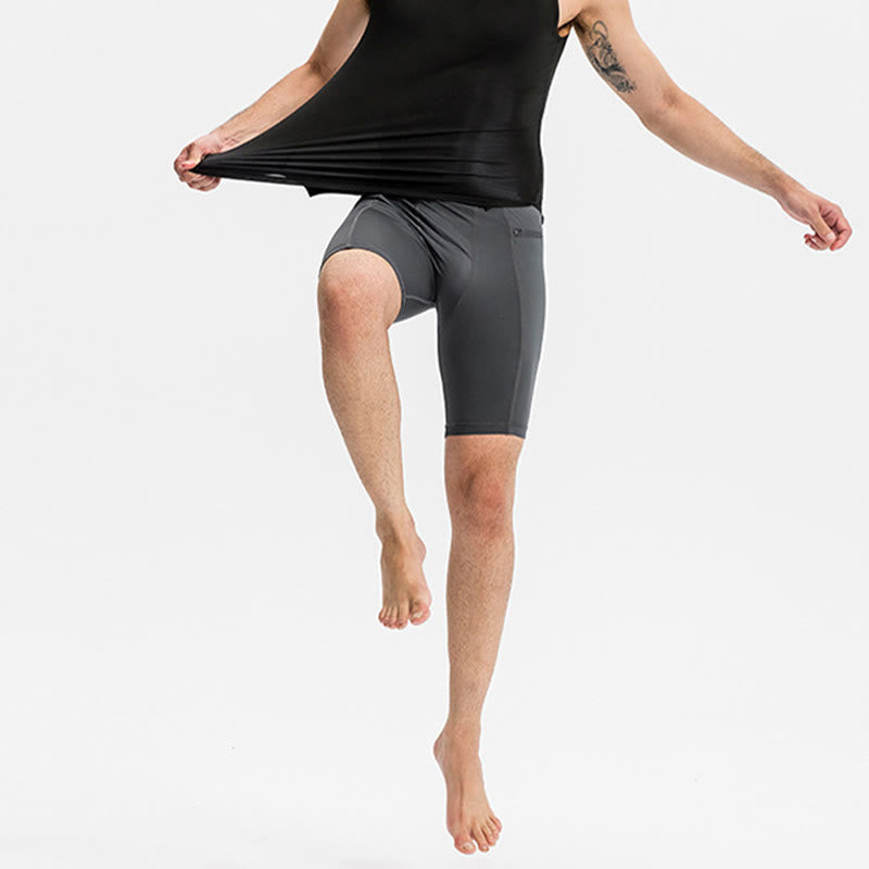 Buddha Stonesメンズ タイト ストレッチ 高伸縮性 速乾 スポーツショーツ ジッパーポケット付き - image 6