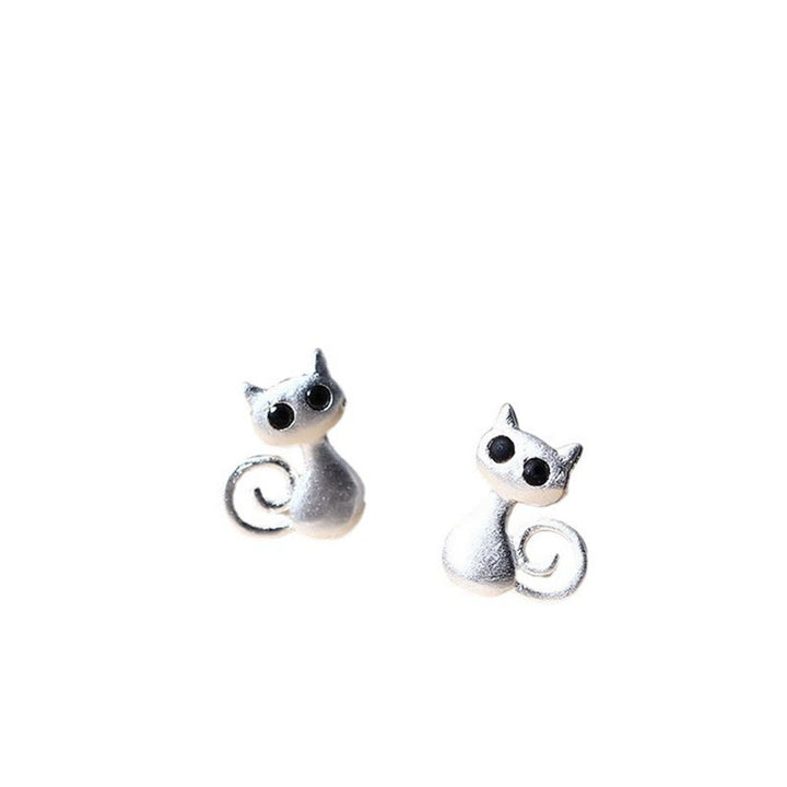 Buddha Stones925 スターリングシルバー ポスト キュートな猫 子猫 祝福 スタッドピアス - image 6