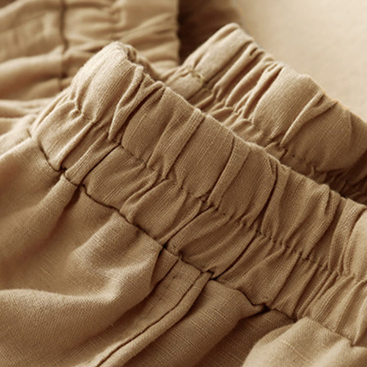 Buddha Stonesカジュアル刺繍パッチワーク生地7-8丈クロップドパンツレディースコットンハーレムパンツポケット付き - image 1