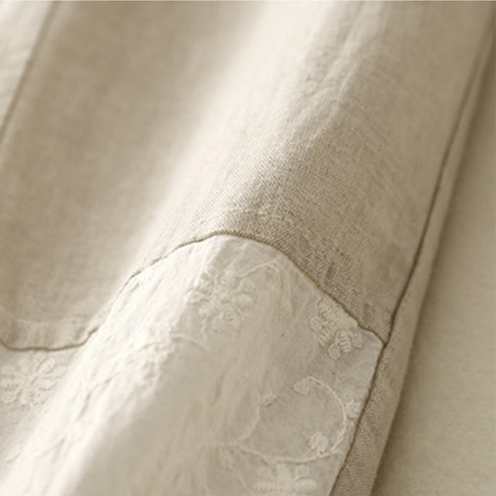 Buddha Stonesカジュアル刺繍パッチワーク生地7-8丈クロップドパンツレディースコットンハーレムパンツポケット付き - image 10