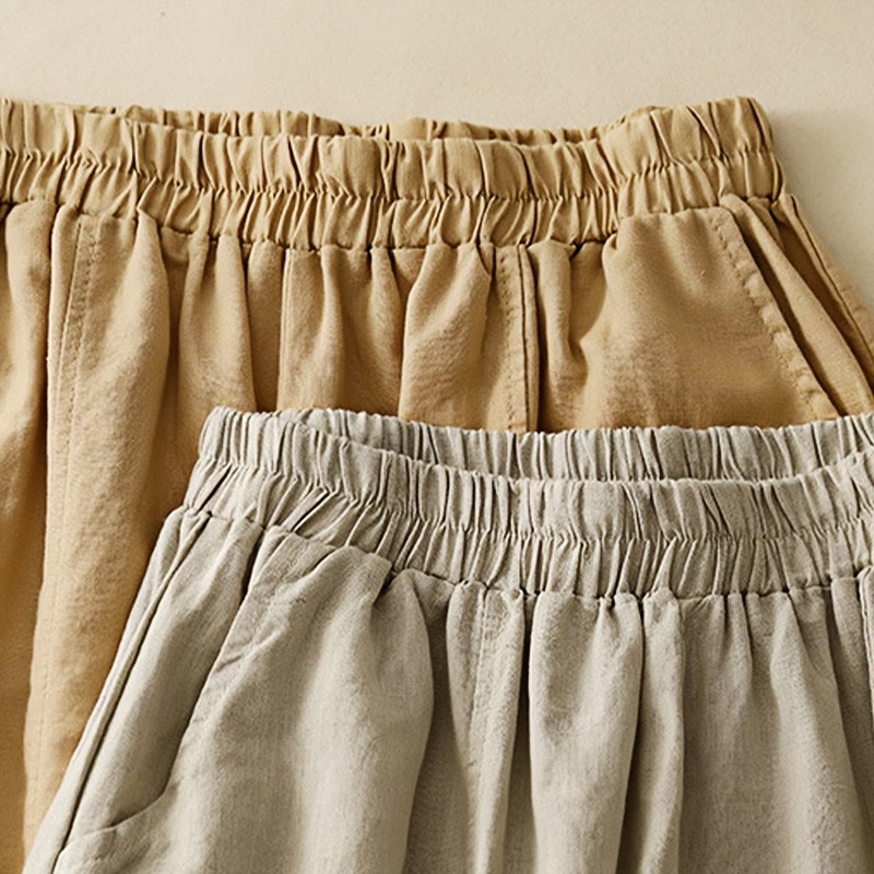 Buddha Stonesカジュアル刺繍パッチワーク生地7-8丈クロップドパンツレディースコットンハーレムパンツポケット付き - image 18