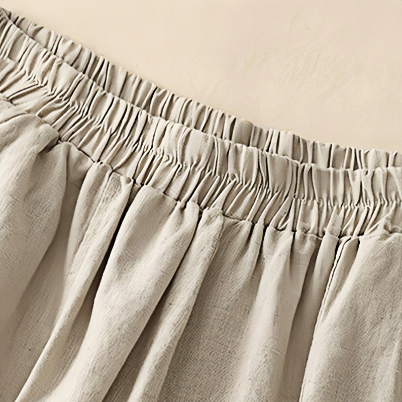 Buddha Stonesカジュアル刺繍パッチワーク生地7-8丈クロップドパンツレディースコットンハーレムパンツポケット付き - image 14