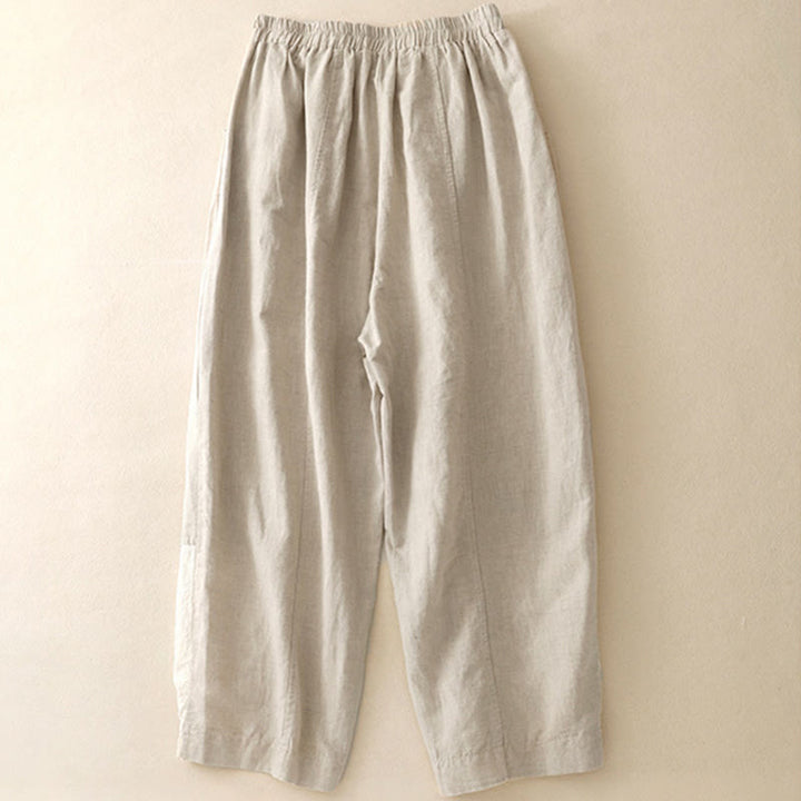 Buddha Stonesカジュアル刺繍パッチワーク生地7-8丈クロップドパンツレディースコットンハーレムパンツポケット付き - image 6