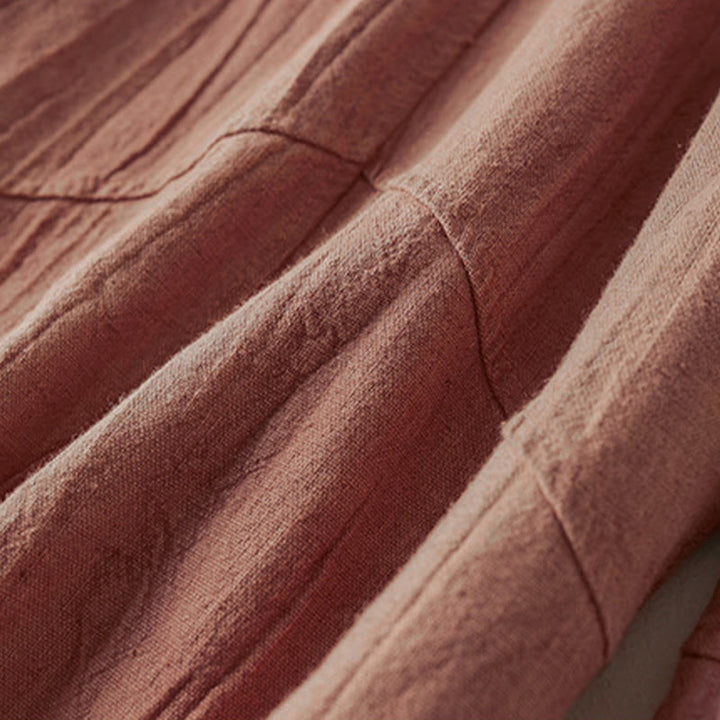 Buddha Stonesカジュアル ルーズ ストレートレッグ 7-8丈 クロップドパンツ レディース コットン ハーレムパンツ ポケット付き - image 4