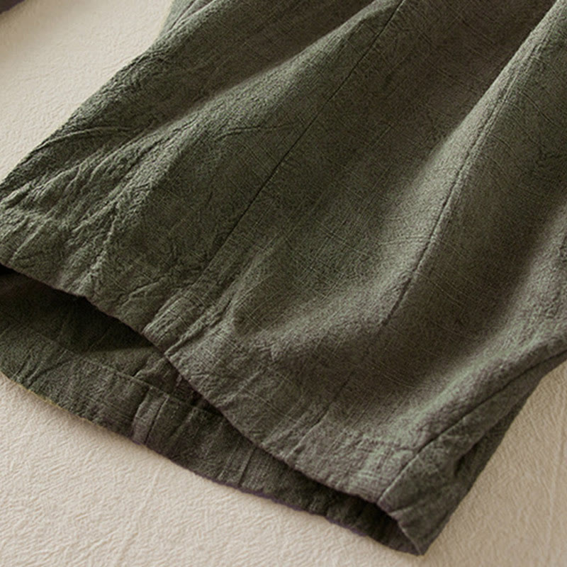 Buddha Stonesカジュアル ルーズ ストレートレッグ 7-8丈 クロップドパンツ レディース コットン ハーレムパンツ ポケット付き - image 12