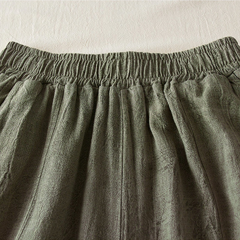 Buddha Stonesカジュアル ルーズ ストレートレッグ 7-8丈 クロップドパンツ レディース コットン ハーレムパンツ ポケット付き - image 14