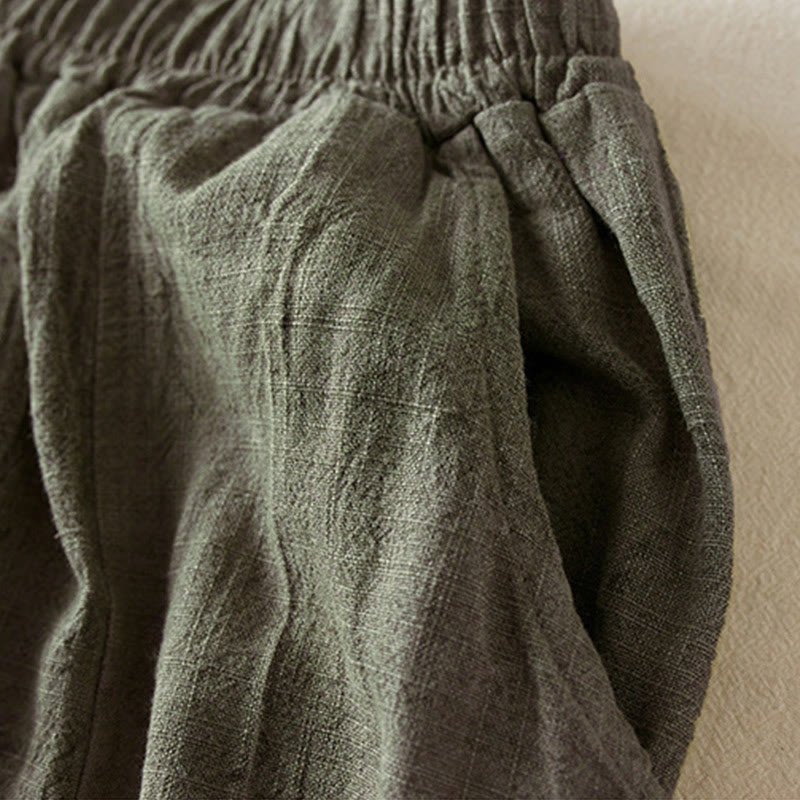 Buddha Stonesカジュアル ルーズ ストレートレッグ 7-8丈 クロップドパンツ レディース コットン ハーレムパンツ ポケット付き - image 15