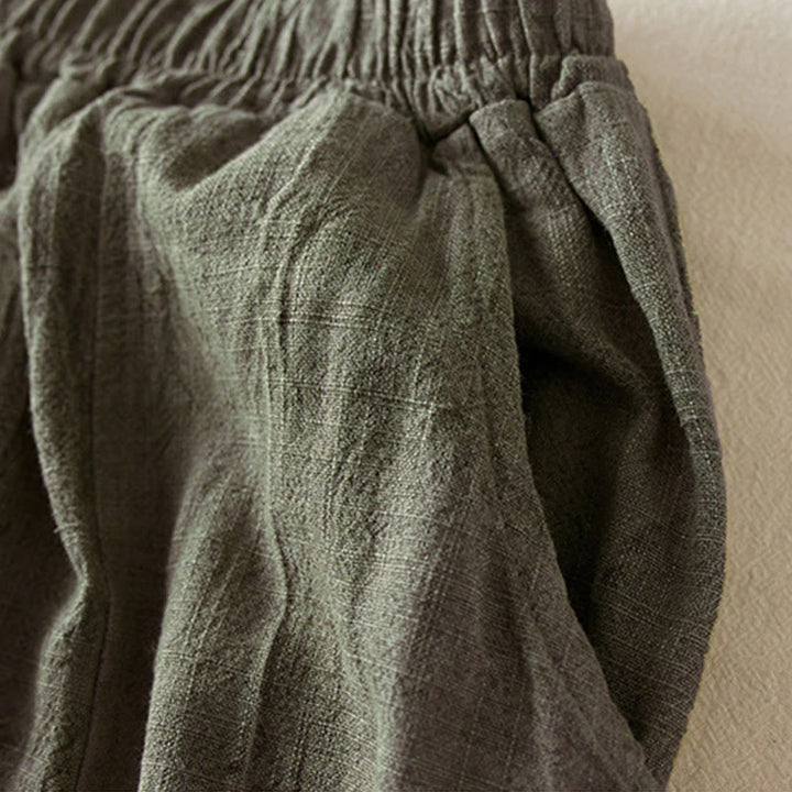 Buddha Stonesカジュアル ルーズ ストレートレッグ 7-8丈 クロップドパンツ レディース コットン ハーレムパンツ ポケット付き - image 15