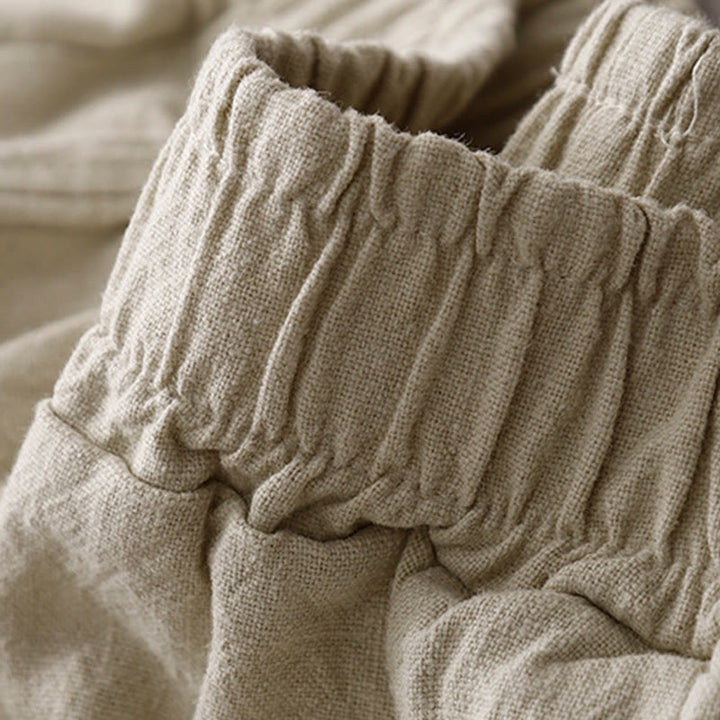 Buddha Stonesカジュアル 無地 7-8丈 レディース コットンリネン ハーレムパンツ ポケット付き - image 6