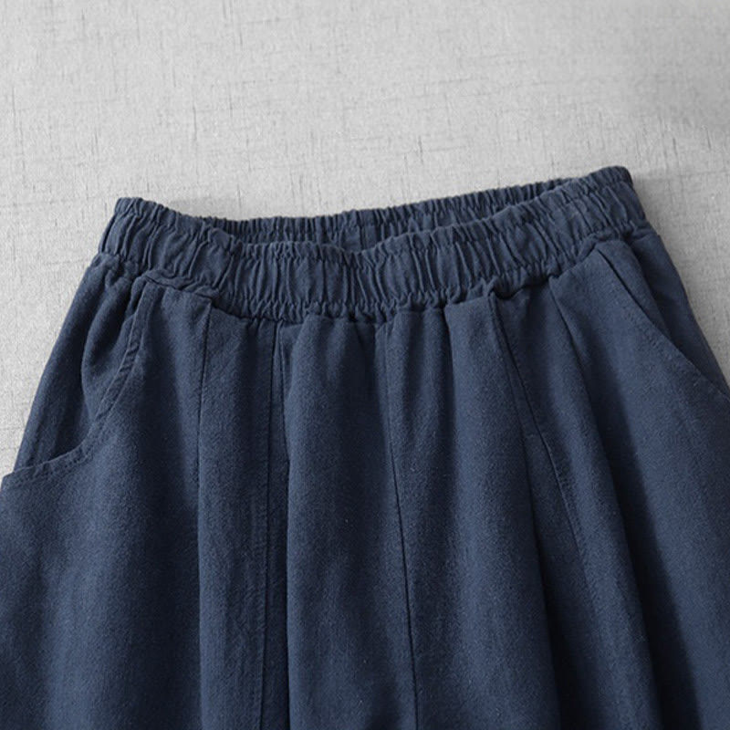 Buddha Stonesカジュアル 無地 7-8丈 レディース コットンリネン ハーレムパンツ ポケット付き - image 24