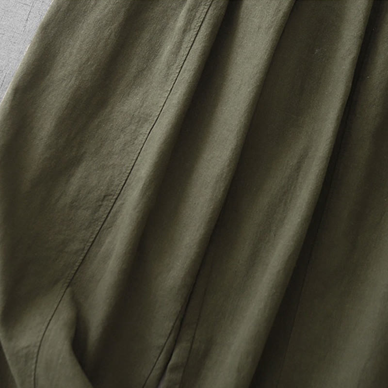 Buddha Stonesカジュアル 無地 7-8丈 レディース コットンリネン ハーレムパンツ ポケット付き - image 30