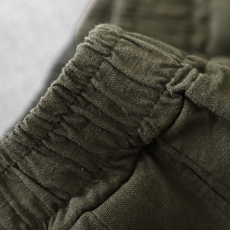 Buddha Stonesカジュアル 無地 7-8丈 レディース コットンリネン ハーレムパンツ ポケット付き - image 27