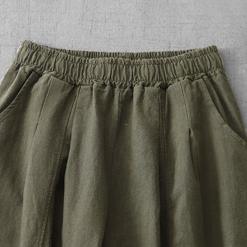 Buddha Stonesカジュアル 無地 7-8丈 レディース コットンリネン ハーレムパンツ ポケット付き - image 28