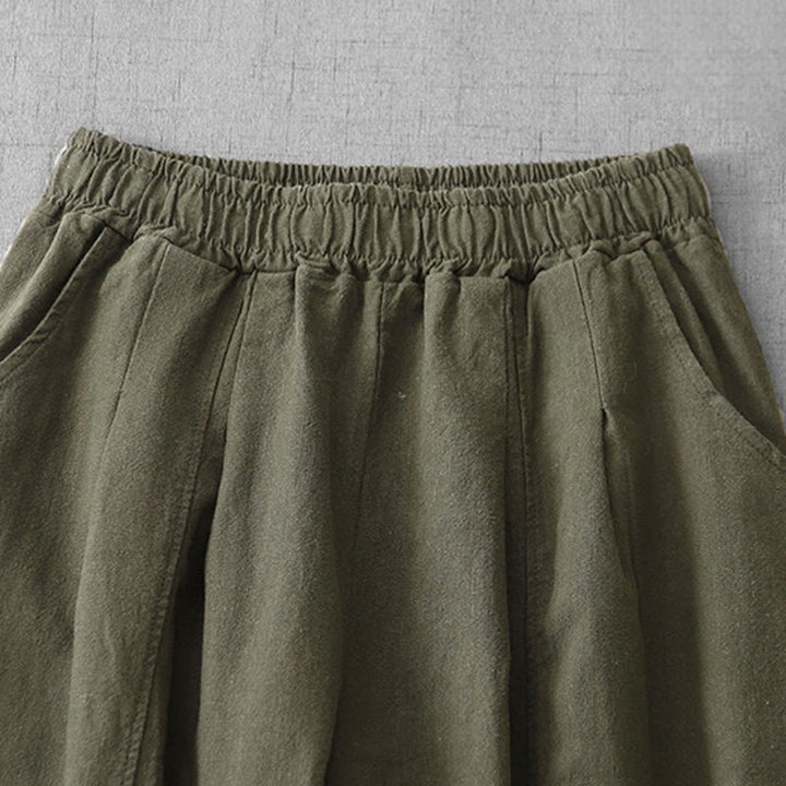 Buddha Stonesカジュアル 無地 7-8丈 レディース コットンリネン ハーレムパンツ ポケット付き - image 28