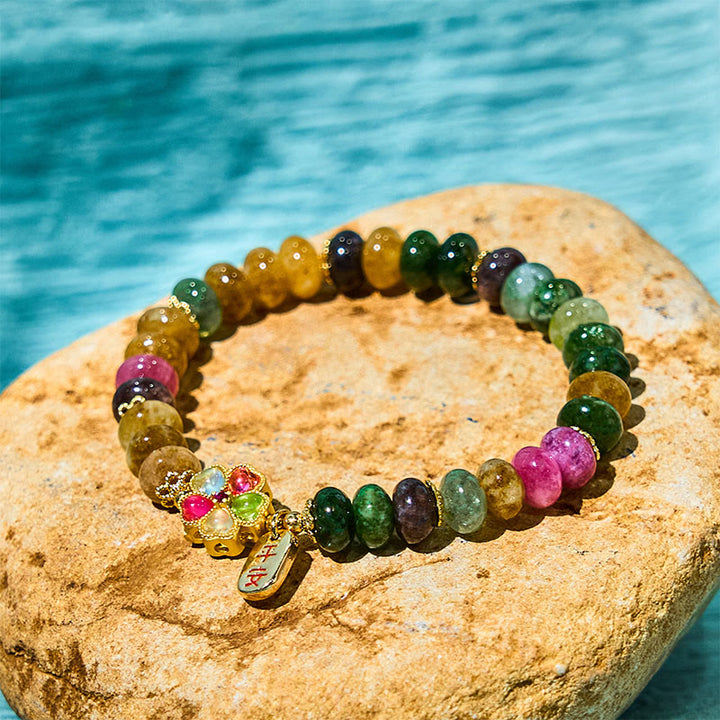Buddha Stones トルマリン翡翠 安全・健康・愛を願うブレスレット - image 0
