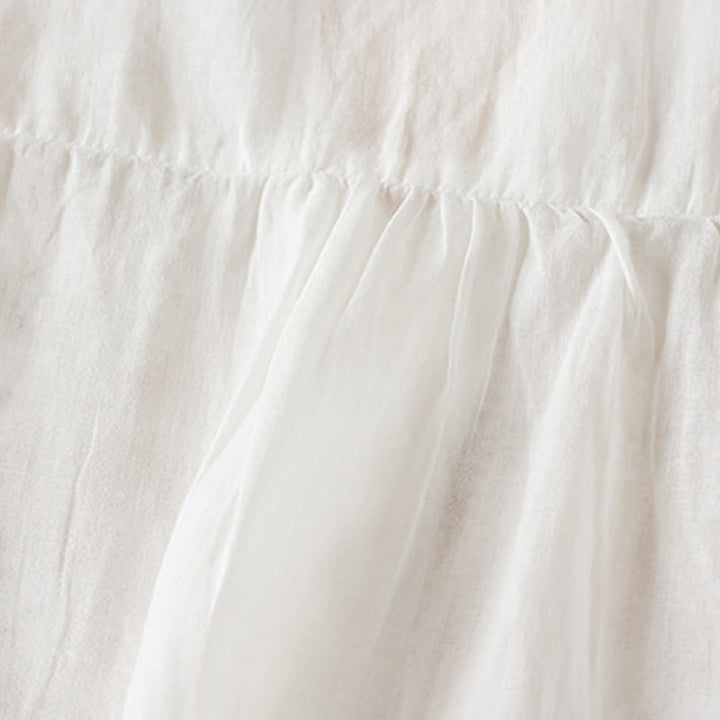 Buddha Stonesカジュアル 刺繍 植物 レディース Vネックデザイン 半袖 コットン混紡シャツ - image 14