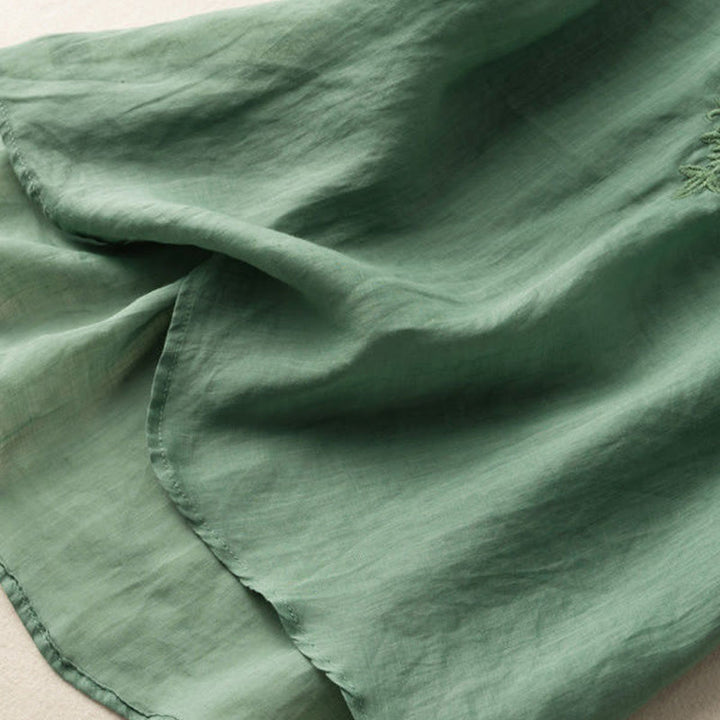 Buddha Stonesカジュアル 刺繍 花柄 レディース Vネックデザイン 半袖 コットンシャツ - image 15