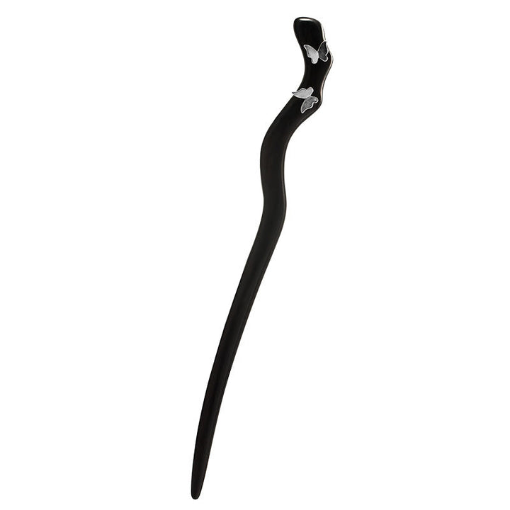 Buddha Stones925 スターリングシルバー クラシック中国風 黒檀 バタフライ リラックス ヘアピン - image 6