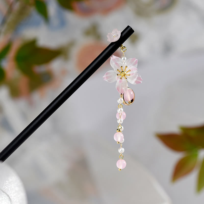 Buddha Stonesの芸術的なスタイルの梨の花のタッセル木製ヘアピン